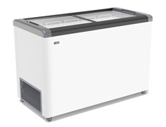 ЛАРЬ МОРОЗИЛЬНЫЙ GELLAR FG 400 С ПРЯМОЕ СТЕКЛО СЕРЫЙ (ПРОПАН) 389351