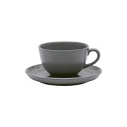 Пара чайная FLAT Shape GRAY (чашка 200мл и блюдце 14см) Oxford 136444, AO04-1C06 404313