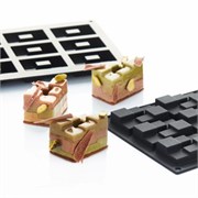 Форма для пирожных Brick 60х40 h16мм, 12 ячеек, 27мл, силикон 30SIL602 411499