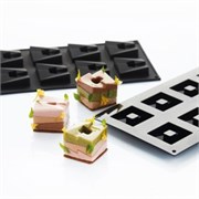 Форма для пирожных Cube 50х50 h16мм, 8 ячеек, 28мл, силикон 30SIL601 411498